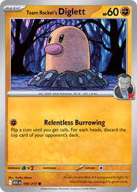 Team Rocket's Diglett (Energy Symbol Pattern) 100/217