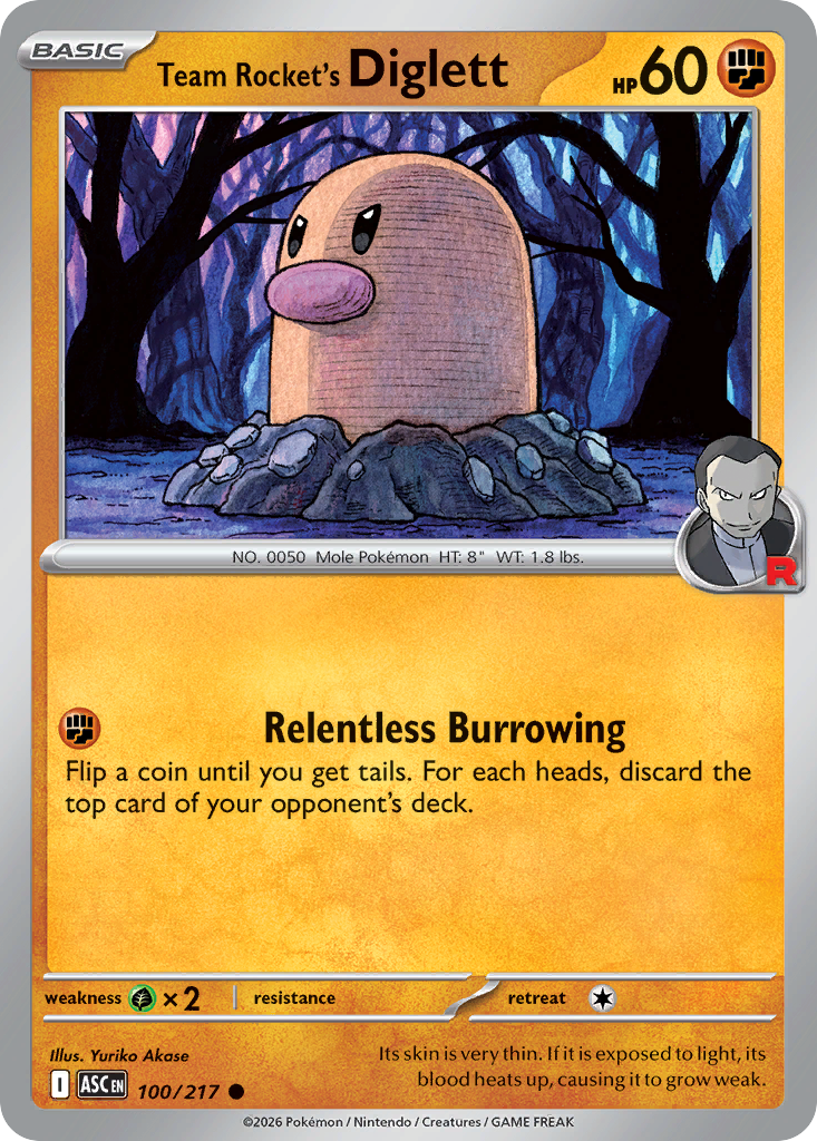 Team Rocket's Diglett (Energy Symbol Pattern) 100/217