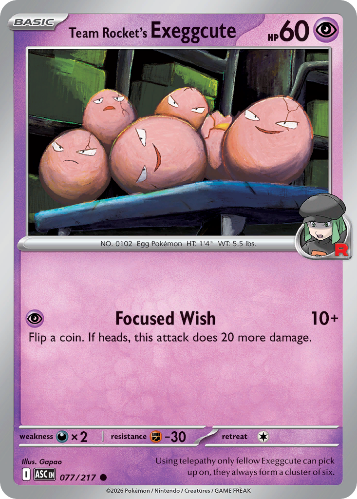 Team Rocket's exeggcute (Team Rocket) 077/217